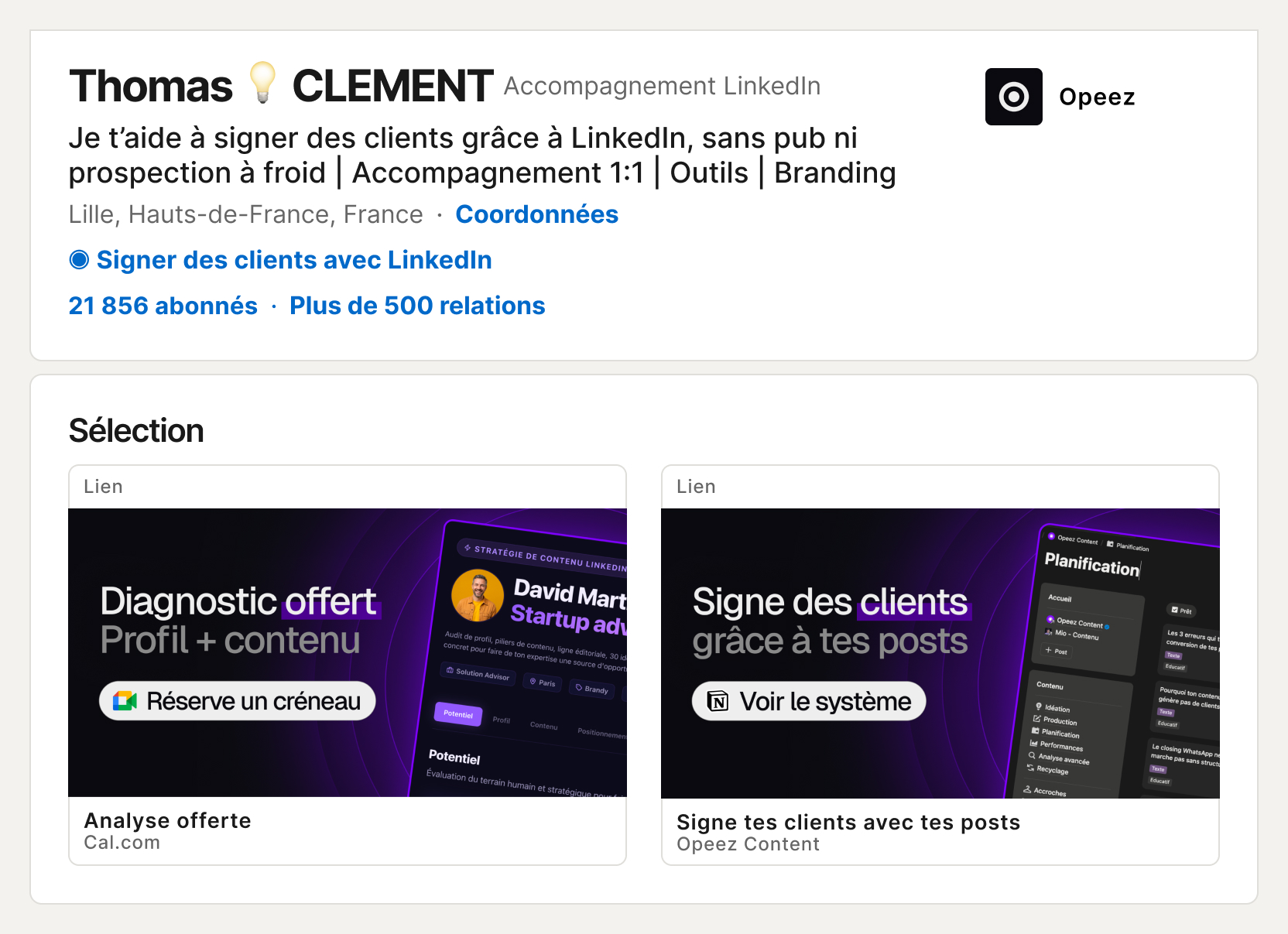 Profil qui inspire confiance et pousse à l'action